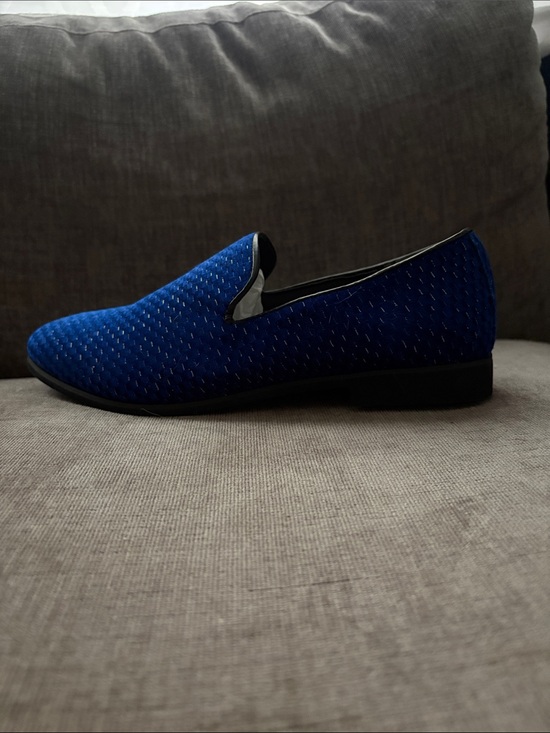 Blue Men\'s Velvet Slip-On Loafers